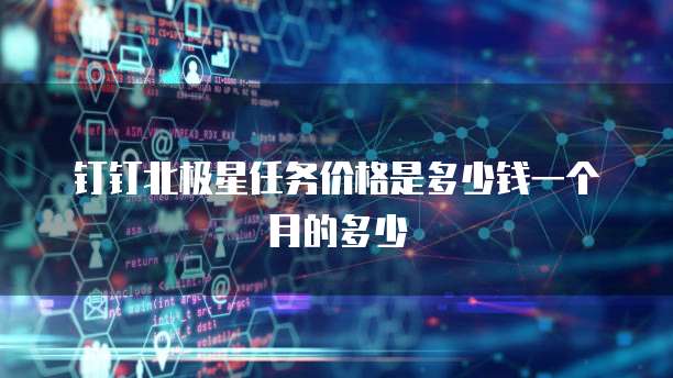 钉钉北极星任务价格是多少钱一个月的多少