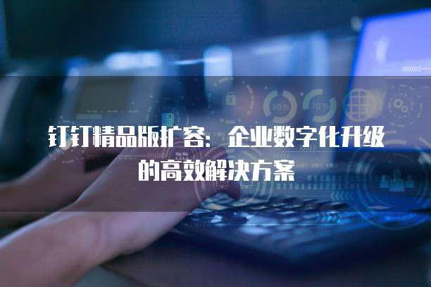 钉钉精品版扩容:企业数字化升级的高效解决方案