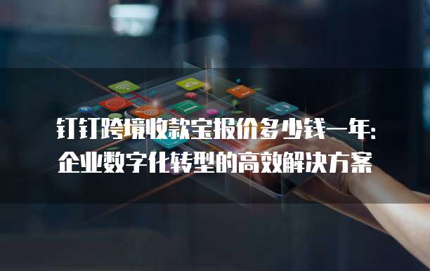 钉钉跨境收款宝报价多少钱一年:企业数字化转型的高效解决方案