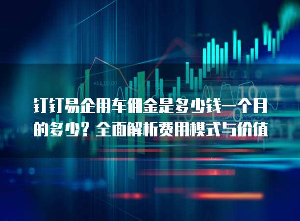 钉钉易企用车佣金是多少钱一个月的多少？全面解析费用模式与价值