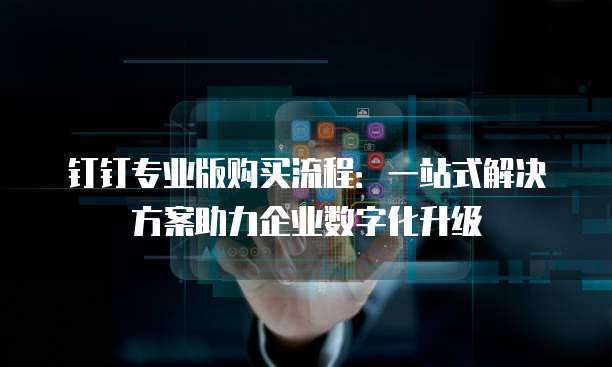 钉钉专业版购买流程:一站式解决方案助力企业数字化升级