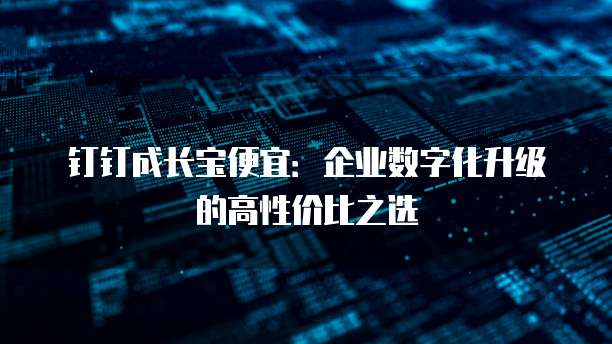 钉钉成长宝便宜：企业数字化升级的高性价比之选