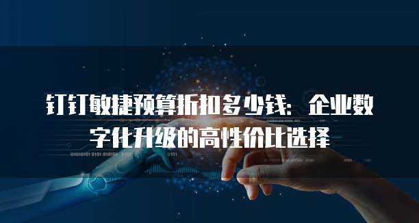 钉钉敏捷预算折扣多少钱：企业数字化升级的高性价比选择