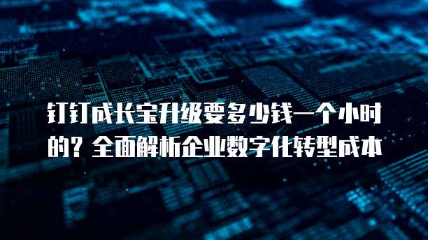 钉钉成长宝升级要多少钱一个小时的?全面解析企业数字化转型成本