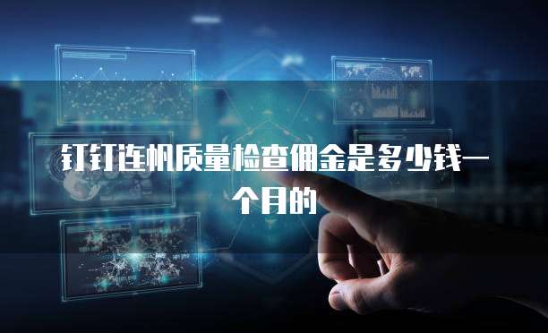 钉钉连帆质量检查佣金是多少钱一个月的