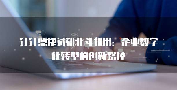 钉钉鼎捷试研北斗租用:企业数字化转型的创新路径
