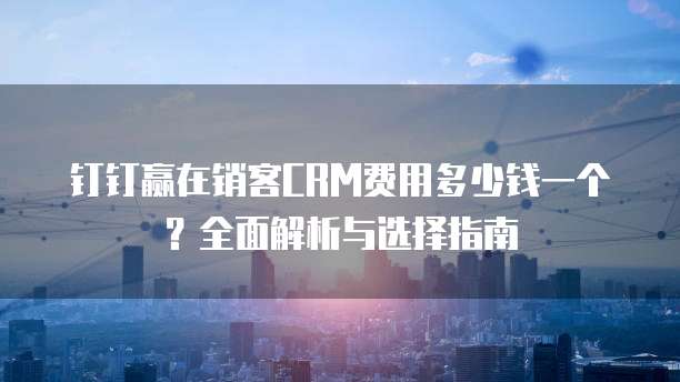 钉钉赢在销客CRM费用多少钱一个？全面解析与选择指南