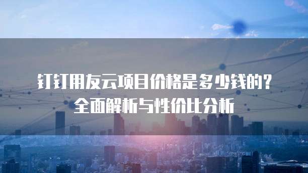 钉钉用友云项目价格是多少钱的？全面解析与性价比分析