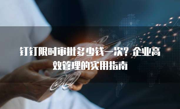 钉钉限时审批多少钱一次?企业高效管理的实用指南