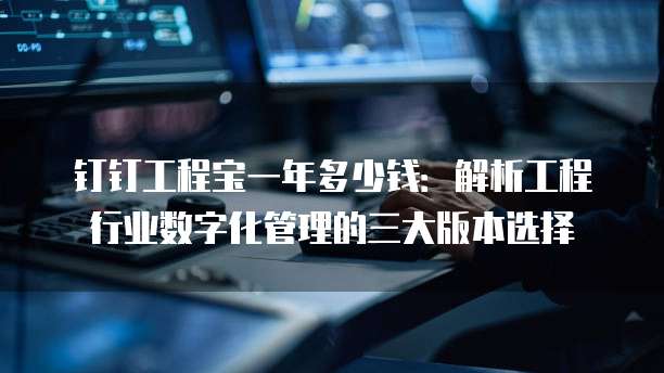 钉钉工程宝一年多少钱:解析工程行业数字化管理的三大版本选择