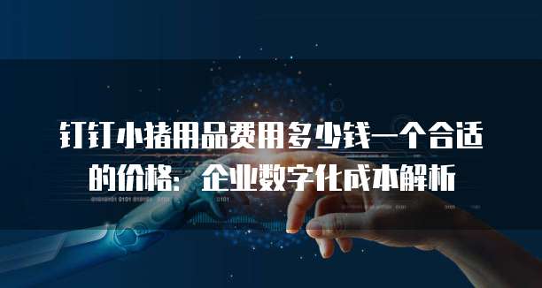 钉钉小猪用品费用多少钱一个合适的价格:企业数字化成本解析