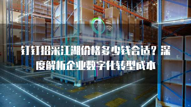 钉钉招采江湖价格多少钱合适?深度解析企业数字化转型成本