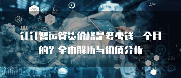 钉钉智运管货价格是多少钱一个月的?全面解析与价值分析