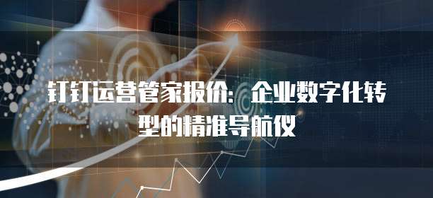 钉钉运营管家报价:企业数字化转型的精准导航仪
