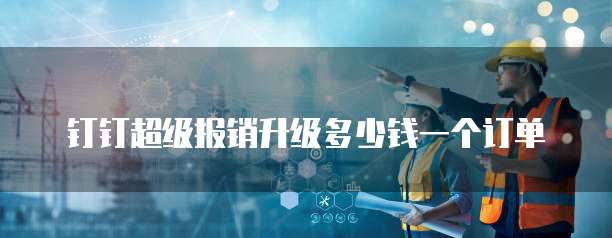 钉钉超级报销升级多少钱一个订单