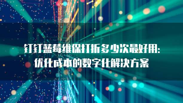 钉钉蓝莓维保打折多少次最好用：优化成本的数字化解决方案