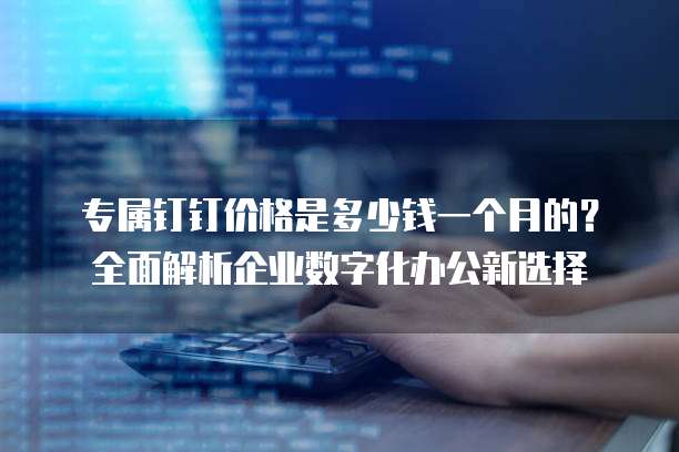 专属钉钉价格是多少钱一个月的?全面解析企业数字化办公新选择