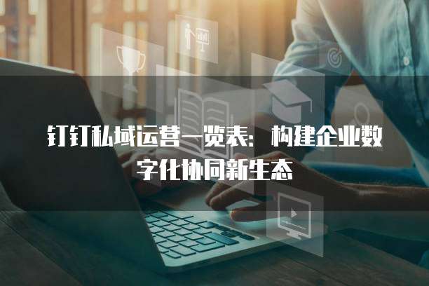 钉钉私域运营一览表:构建企业数字化协同新生态