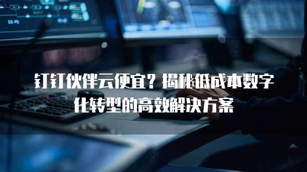 钉钉伙伴云便宜?揭秘低成本数字化转型的高效解决方案