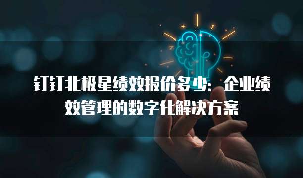钉钉北极星绩效报价多少:企业绩效管理的数字化解决方案