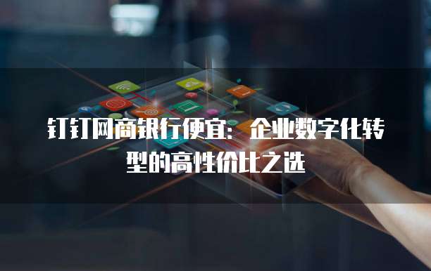 钉钉网商银行便宜:企业数字化转型的高性价比之选