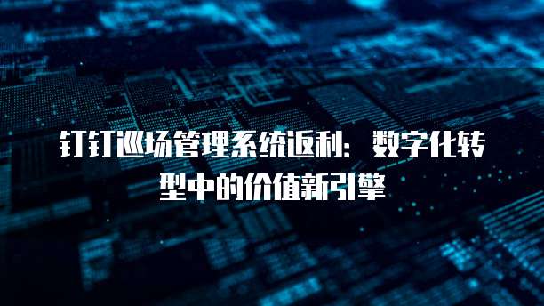 钉钉巡场管理系统返利:数字化转型中的价值新引擎