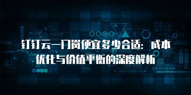 钉钉云一门岗便宜多少合适：成本优化与价值平衡的深度解析