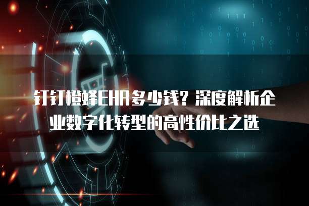 钉钉橙蜂EHR多少钱?深度解析企业数字化转型的高性价比之选