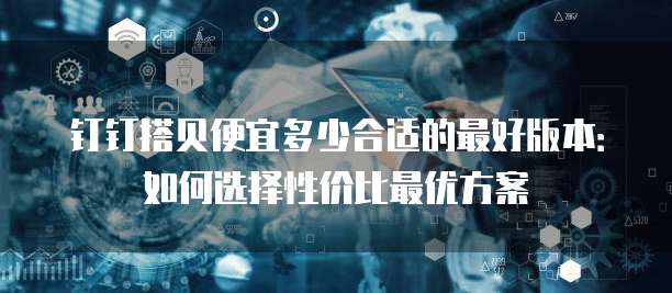 钉钉搭贝便宜多少合适的最好版本：如何选择性价比最优方案
