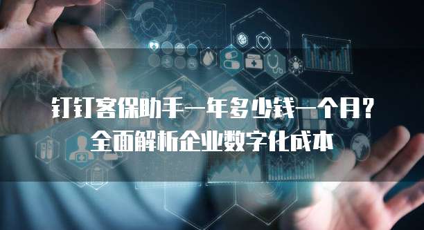 钉钉客保助手一年多少钱一个月？全面解析企业数字化成本