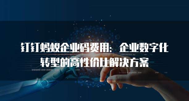 钉钉蚂蚁企业码费用：企业数字化转型的高性价比解决方案