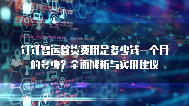 钉钉智运管货费用是多少钱一个月的多少?全面解析与实用建议
