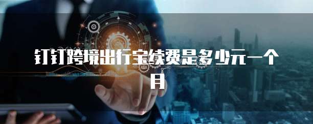 钉钉跨境出行宝续费是多少元一个月