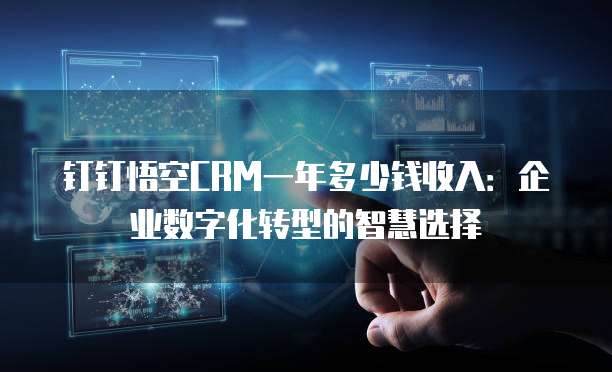 钉钉悟空CRM一年多少钱收入：企业数字化转型的智慧选择