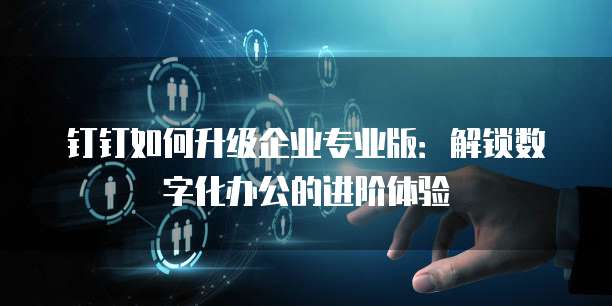 钉钉如何升级企业专业版:解锁数字化办公的进阶体验