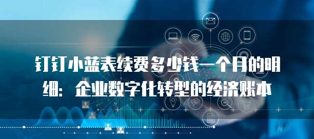 钉钉小蓝表续费多少钱一个月的明细:企业数字化转型的经济账本