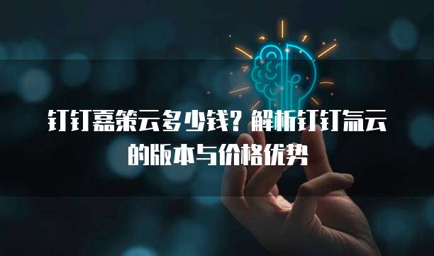 钉钉嘉策云多少钱？解析钉钉氚云的版本与价格优势