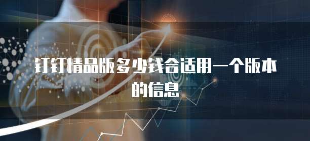 钉钉精品版多少钱合适用一个版本的信息