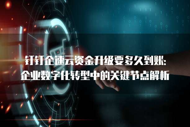 钉钉企速云资金升级要多久到账:企业数字化转型中的关键节点解析