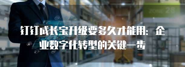 钉钉成长宝升级要多久才能用:企业数字化转型的关键一步