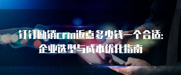 钉钉励销crm返点多少钱一个合适:企业选型与成本优化指南