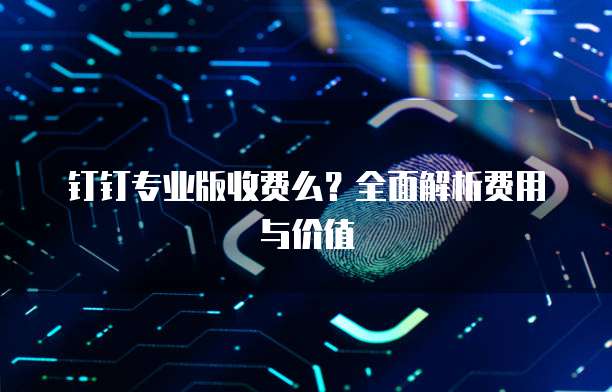 钉钉专业版收费么?全面解析费用与价值