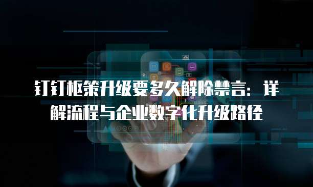 钉钉枢策升级要多久解除禁言:详解流程与企业数字化升级路径