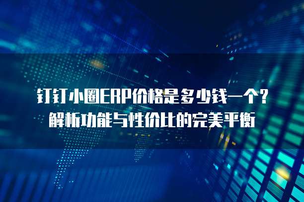 钉钉小圈ERP价格是多少钱一个?解析功能与性价比的完美平衡