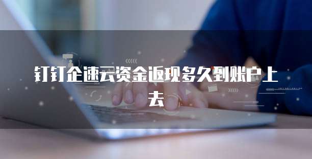 钉钉企速云资金返现多久到账户上去