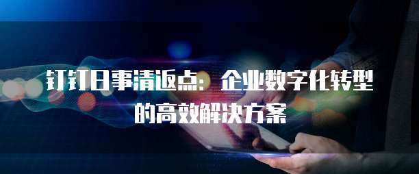 钉钉日事清返点：企业数字化转型的高效解决方案