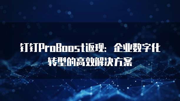 钉钉ProBoost返现:企业数字化转型的高效解决方案