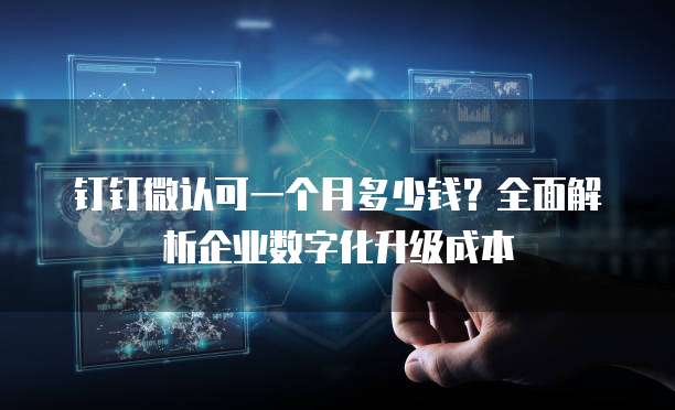 钉钉微认可一个月多少钱?全面解析企业数字化升级成本