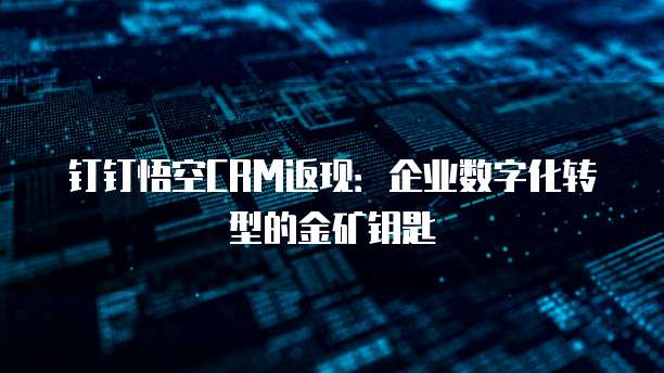钉钉悟空CRM返现:企业数字化转型的金矿钥匙