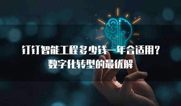 钉钉智能工程多少钱一年合适用？数字化转型的最优解
